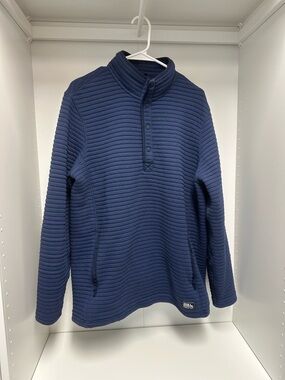 Eddie Bauer Men's Navy Quilted Snap-Front Pullover - Large Tall